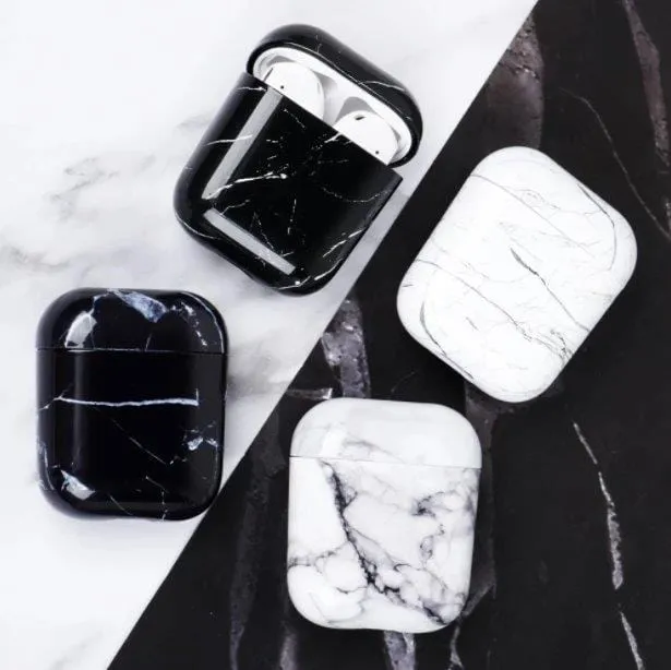 Black & White Marble Airpod Casing 1,2