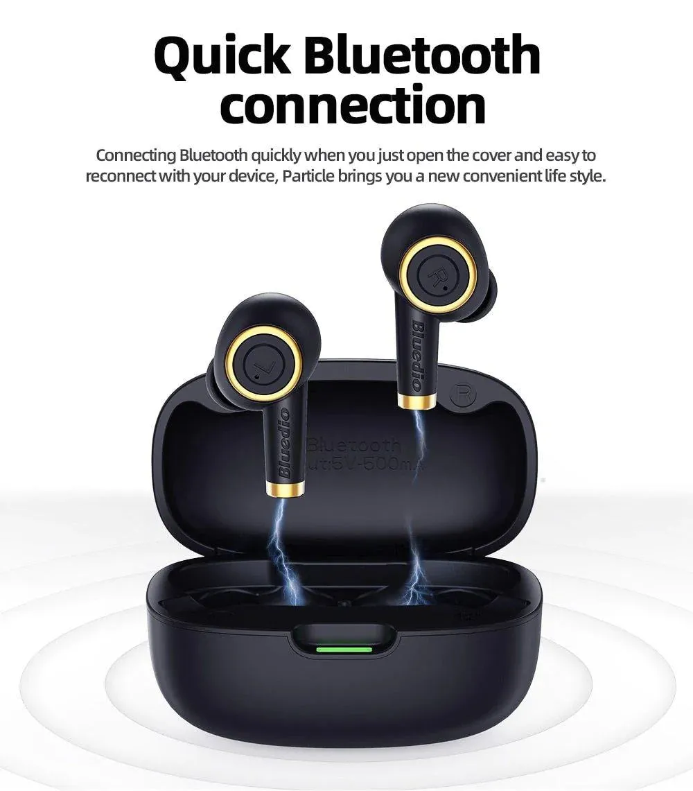 Bluedio Bluetooth 5.0 Wireless Earphones Waterproof With Charging Case