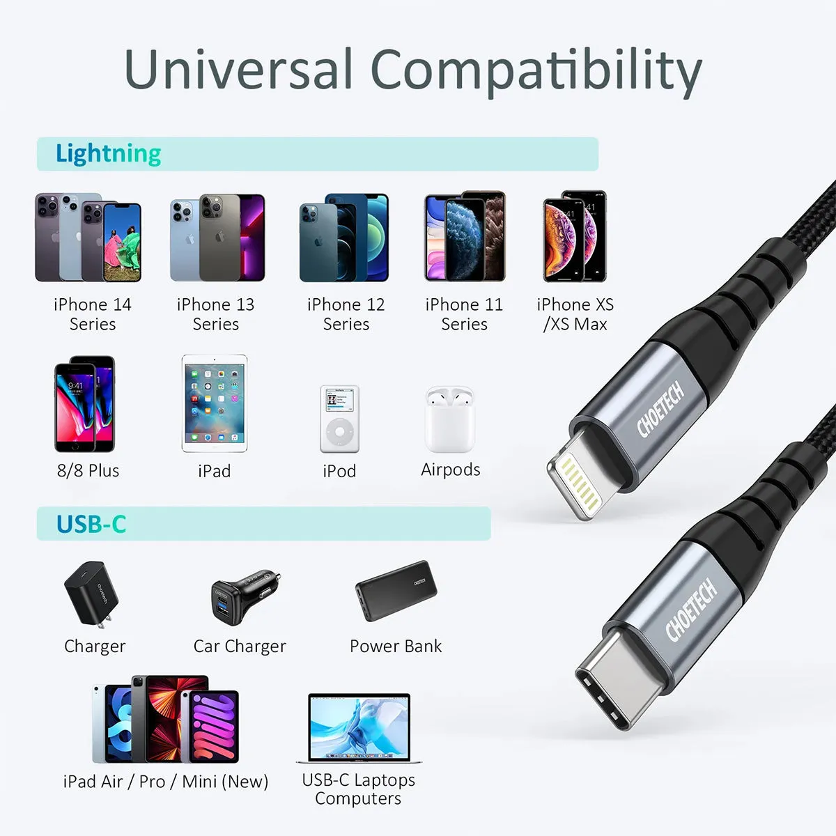 Choetech USB-C to Lightning Cable IP0039 (1.2m)