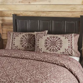 Custom House Burgundy Tan Jacquard Standard Pillow Case Set of 2 21x30 4
