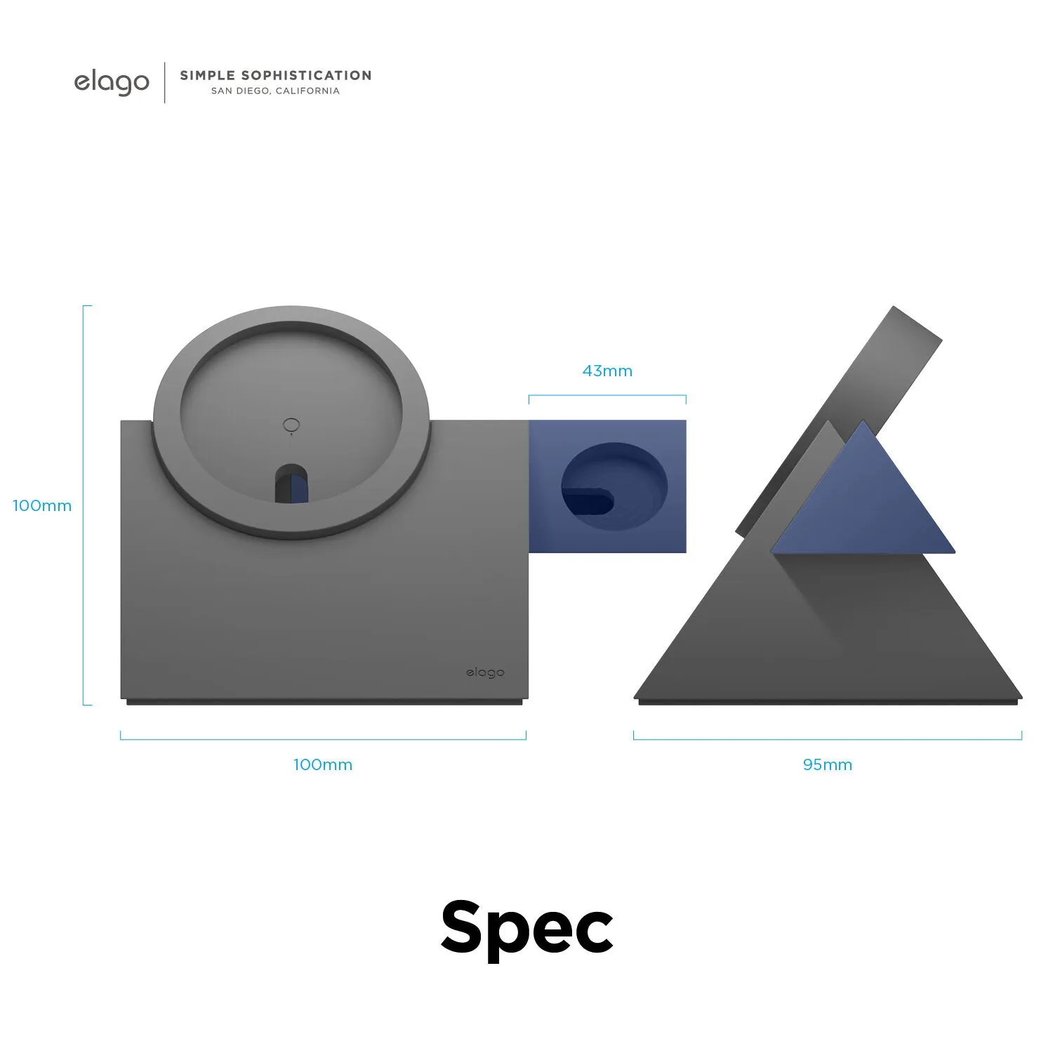 Elago MS5 Duo Charging Stand Compatible with MagSafe Charger and Apple Watch