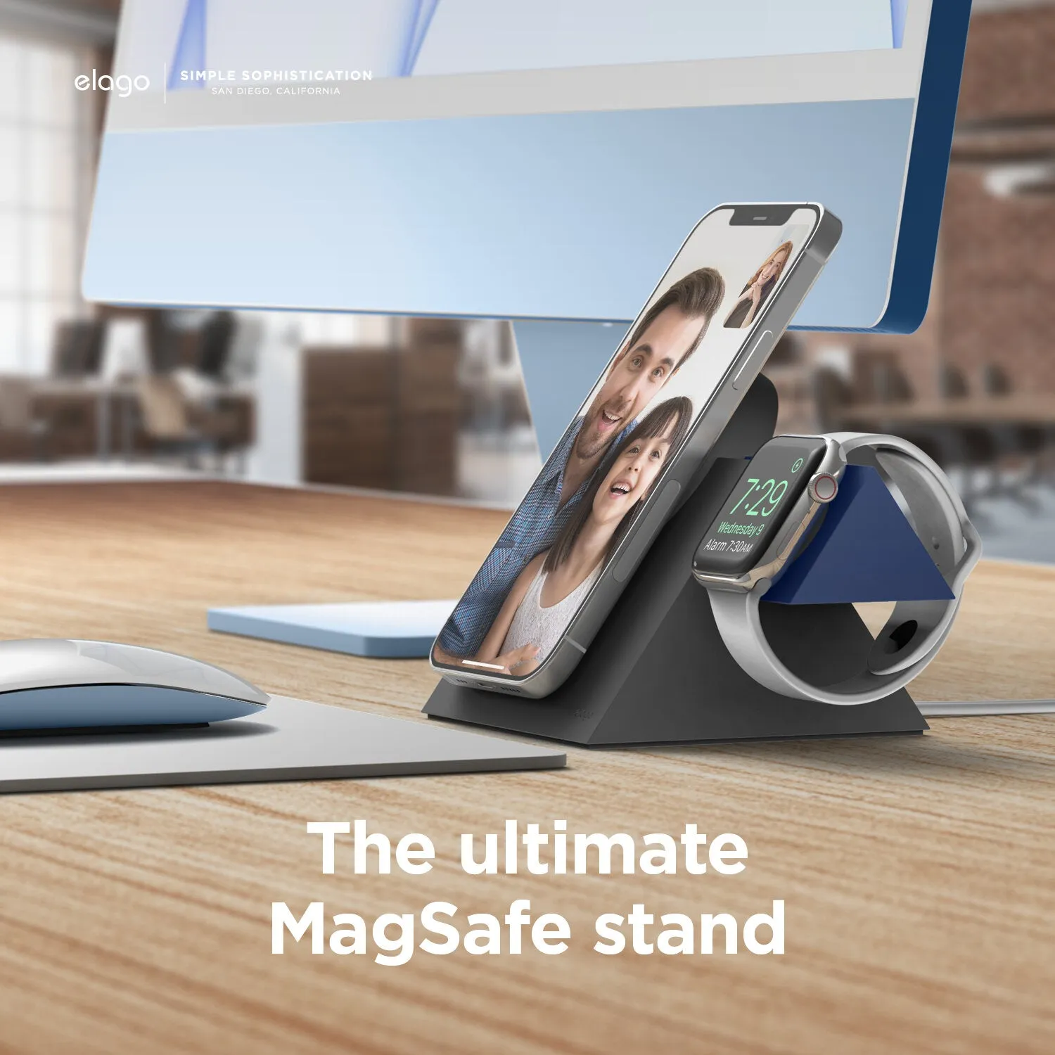 Elago MS5 Duo Charging Stand Compatible with MagSafe Charger and Apple Watch
