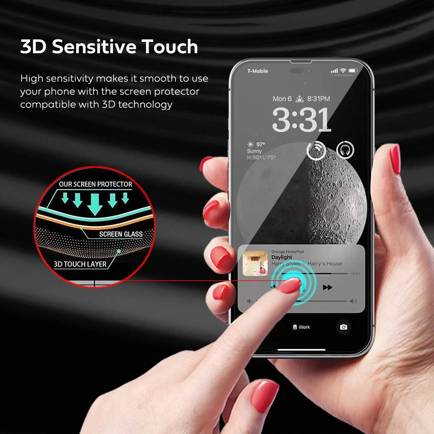 iPhone 14 Pro Tempered Glass Screen Protector 2 Pack w/ Installation Kit
