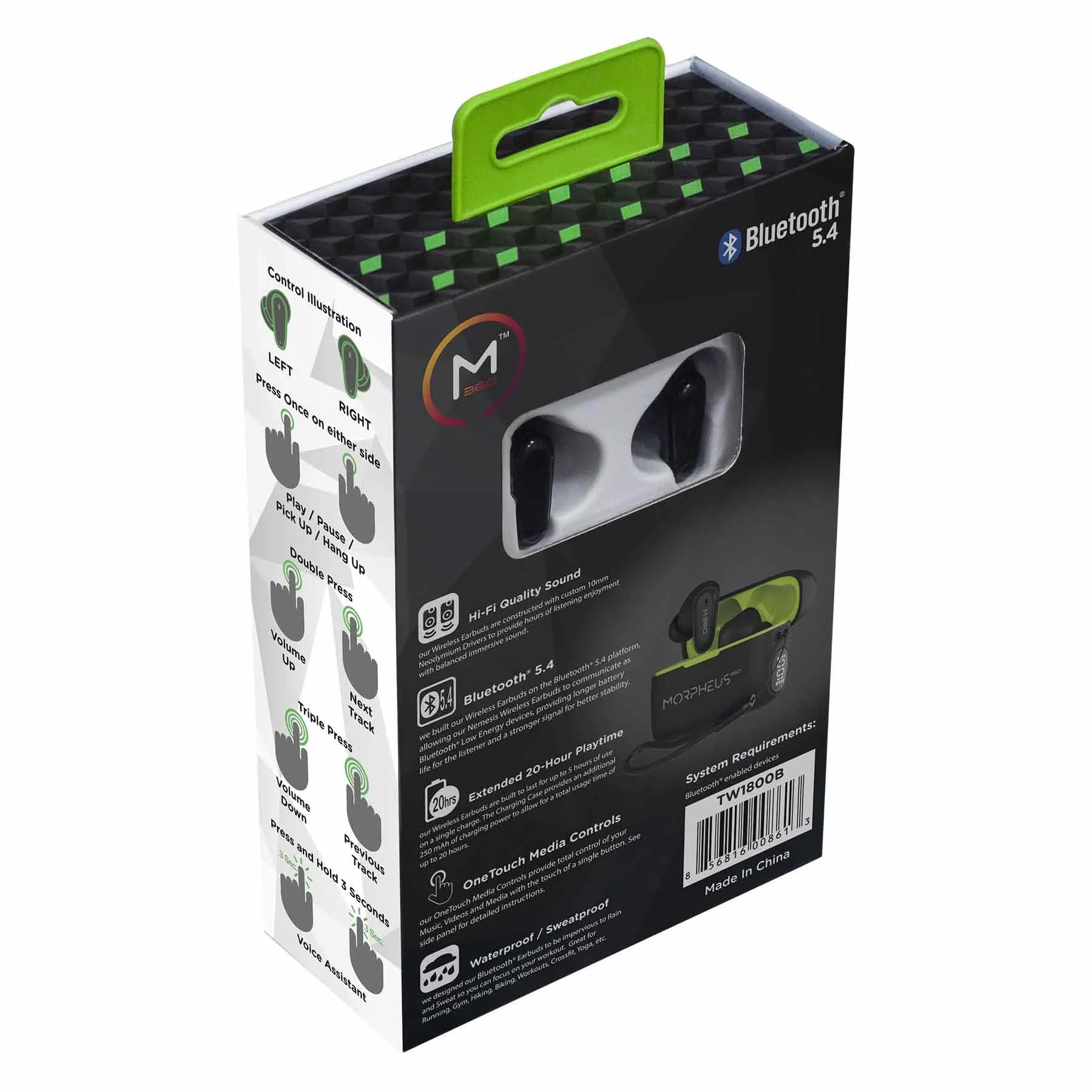 m360 Nemesis True Wireless Earbuds - Bluetooth Headphones - TW1800B