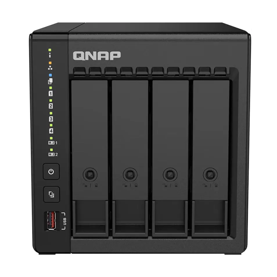 Network storage QNAP TS-464C2, 4-disk, 8 GB, 2 disks of 16 TB, black