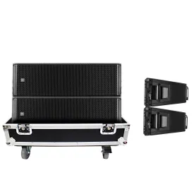ProX X-RCF-HDL20ALAX2W Dual Flight-Road Case for 2 RCF HDL 20-A Line Array Speakers W-Wheels