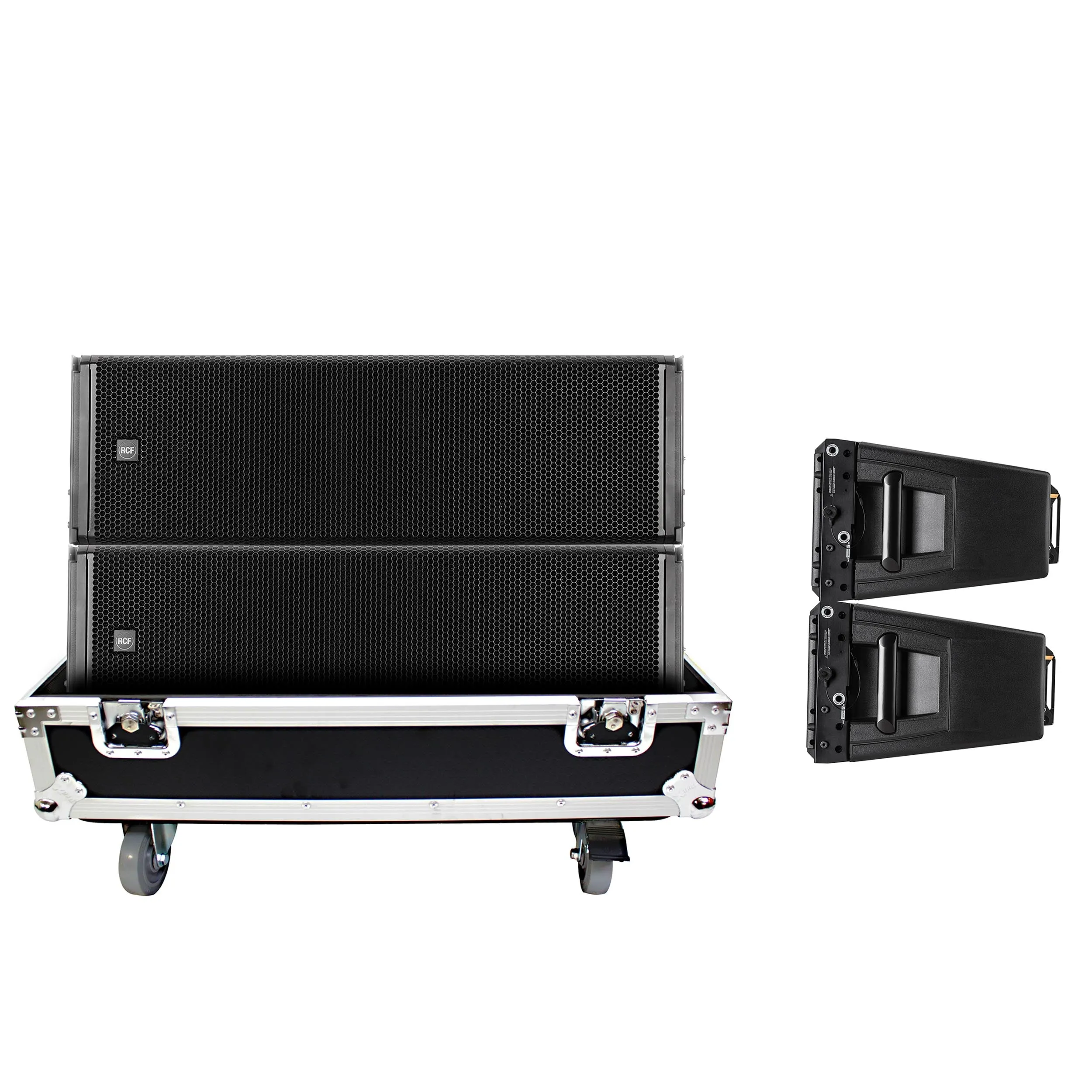 ProX X-RCF-HDL20ALAX2W Dual Flight-Road Case for 2 RCF HDL 20-A Line Array Speakers W-Wheels