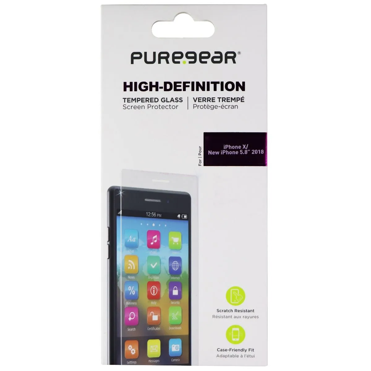 PureGear HD Tempered Glass Screen Protector for Apple iPhone Xs/X - Clear