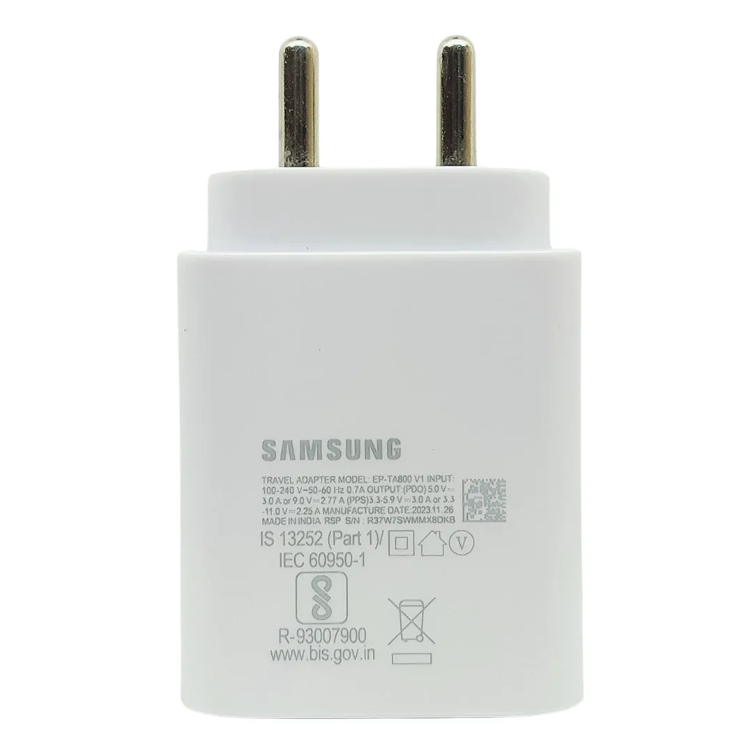 Samsung 25W Type C-Type-C Adaptive Fast Mobile Charger With 1 Mt Cable White