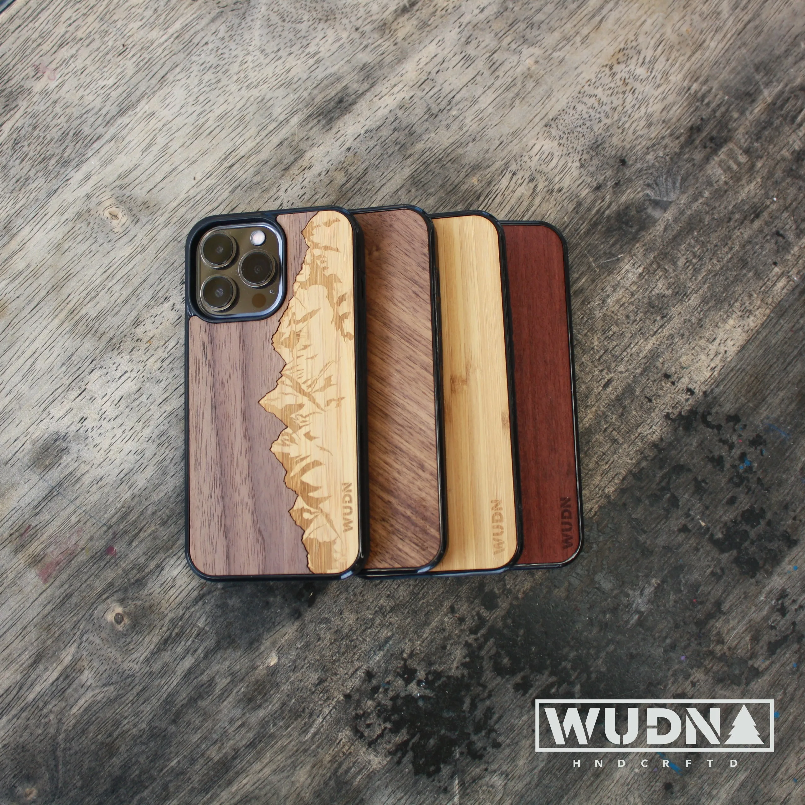 Slim Wooden Phone Case (Sawtooth Mountains Walnut Sky)