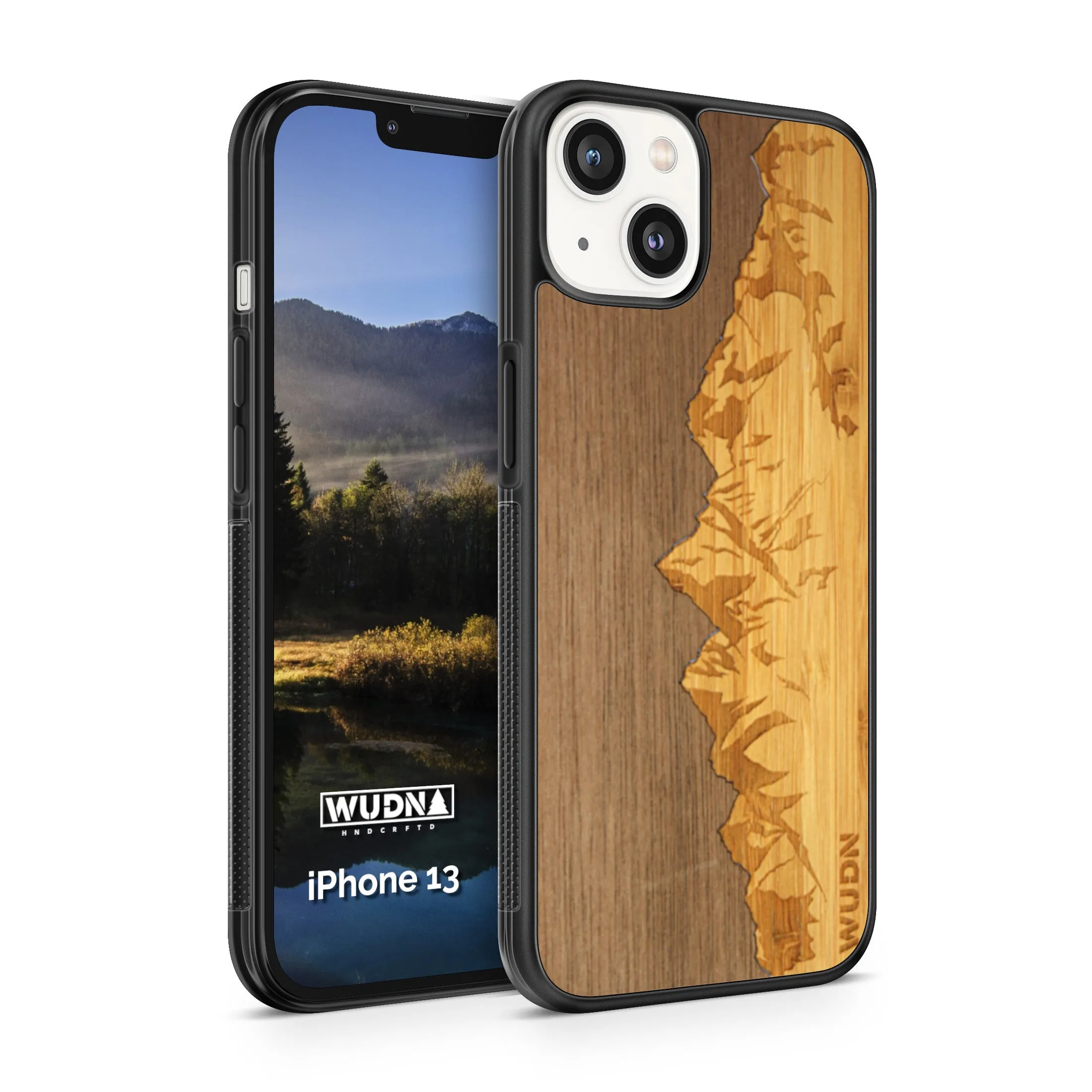 Slim Wooden Phone Case (Sawtooth Mountains Walnut Sky)