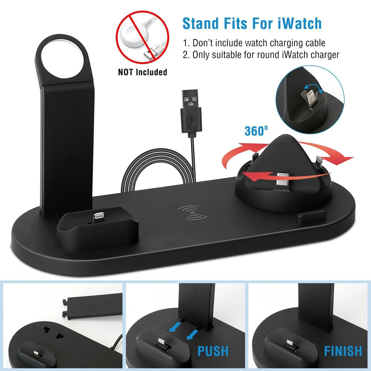 Wireless Charger Dock 4-in-1 10W