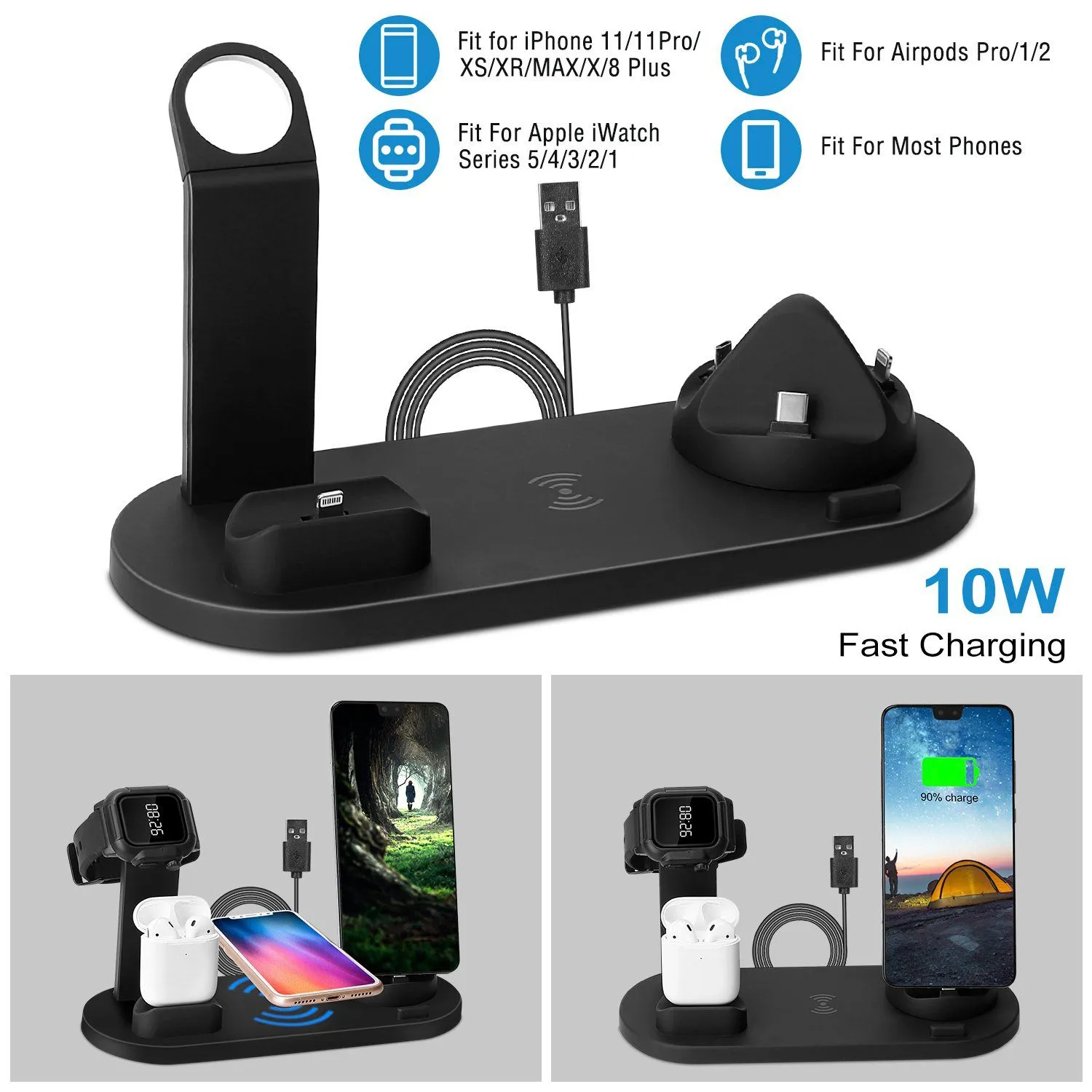 Wireless Charger Dock 4-in-1 10W