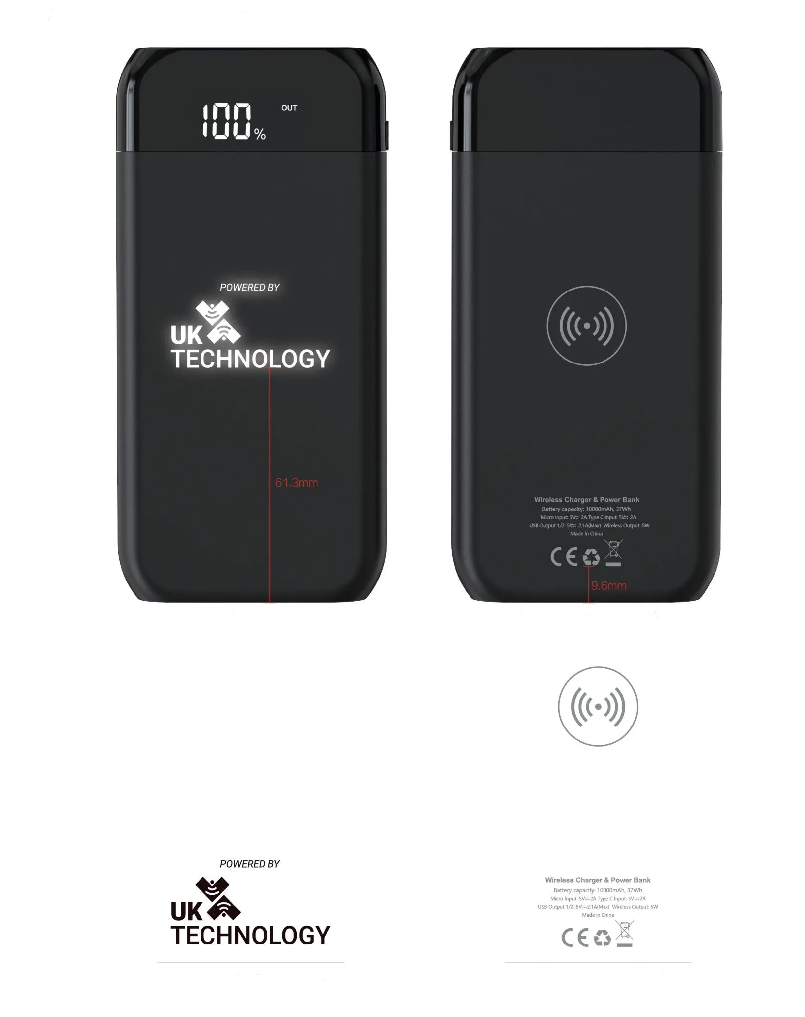Wireless Charging Power Bank - 10,000mAh (SoftTouch)